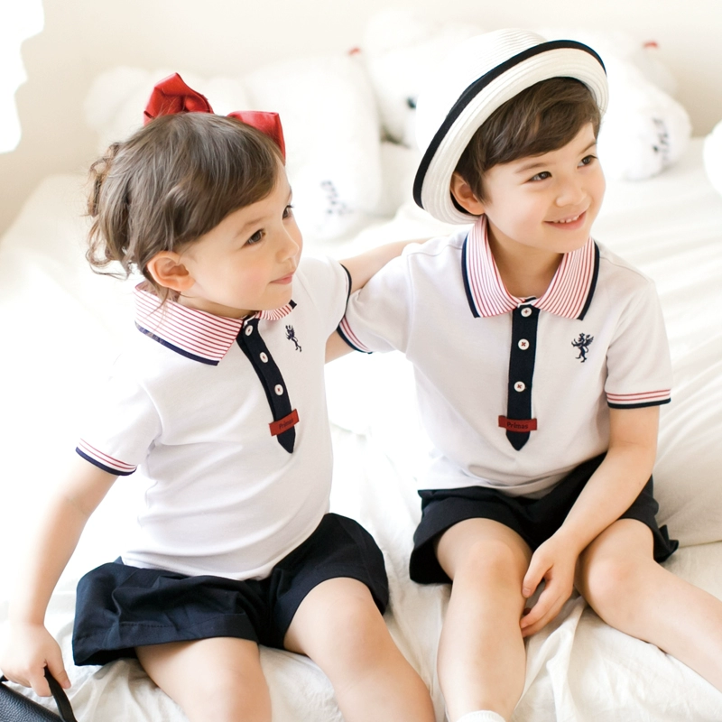 2017 áo cotton nguyên chất Quần áo gió mẫu giáo mùa hè cho bé trai và bé gái đồng phục học sinh phù hợp với lớp tiểu học hè - Đồng phục trường học / tùy chỉnh thực hiện