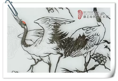 Анхуи характеристика Wuhu Железное живопись народные подарки характеристики, пары Hongee Crane отправляют старейшин для отправки репетиторов