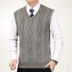 Của nam giới len vest vest mùa thu và mùa đông mới trung niên của nam giới cộng với phiên bản áo len daddy tim cổ áo len đồ vest nam đẹp Dệt kim Vest