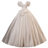 Свадебное платье для невесты для принцессы, французский стиль, V-образный вырез, рукава фонарики, юбка-пачка