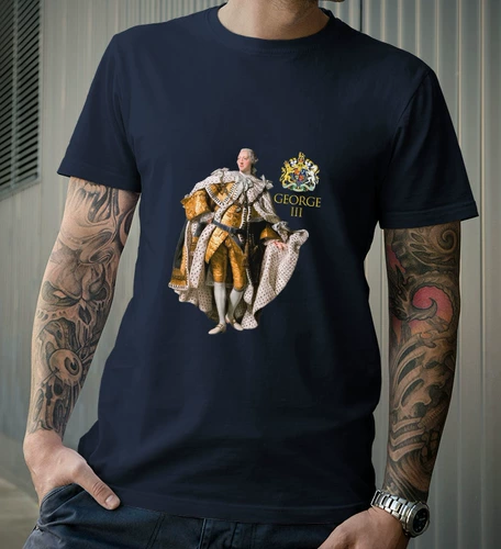 Король Британии Георг III Британский Великий Круг Круг Круг Короткий -Стал Т -мала