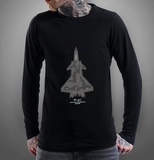 Футболка, невидимый камуфляжный истребитель, лонгслив, круглый воротник