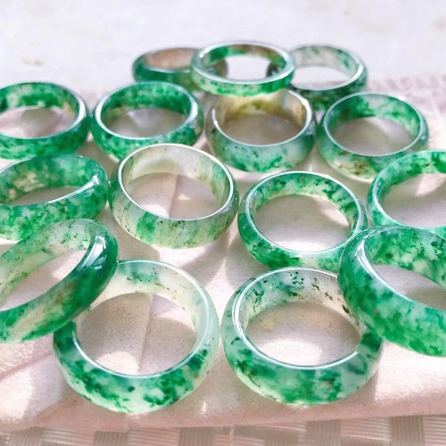 Натуральное кольцо из нефрита подходит для мужчин и женщин, изумрудное солнечно-зеленое ювелирное украшение, имитация льда