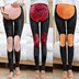 Bà bầu quần legging cộng với quần nhung dày ấm áp quần mùa thu đông quần bầu ống rộng Phụ nữ mang thai quần / quần bụng