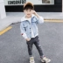 Áo khoác denim bé trai mùa thu 2019 mới cho bé bộ đồ thủy triều đại dương cho bé Hàn Quốc thời trang áo khoác denim đẹp trai - Áo khoác áo khoác mùa hè trẻ em cao cấp Áo khoác