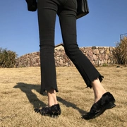 2018 phiên bản Hàn Quốc mới to béo cao mm mm eo cao chín điểm quần jeans nữ mùa xuân và mùa thu co giãn quần chuông mỏng