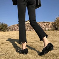 2018 phiên bản Hàn Quốc mới to béo cao mm mm eo cao chín điểm quần jeans nữ mùa xuân và mùa thu co giãn quần chuông mỏng thời trang công sở hàn quốc