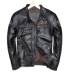 17 retro mới da cũ da nam cổ áo đoạn ngắn lớp đầu tiên tinh khiết áo khoác da áo sơ mi Harley quần áo xe máy