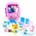 Màu hồng hello kitty lợn kt mèo xe đẩy trường hợp đồ chơi trẻ em chơi nhà hành lý bộ đồ ăn đồ nội thất bánh vali Đồ chơi gia đình