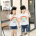 Trẻ em cotton ngắn tay T-Shirt trai mùa hè ăn mặc nửa tay t cô gái áo Hàn Quốc phiên bản của cậu bé lớn bông con đáy áo triều Áo thun