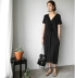 Yulin 2019 hè mới Hàn Quốc phiên bản lớn của phụ nữ áo dài tay ngắn modal giản dị - Váy dài