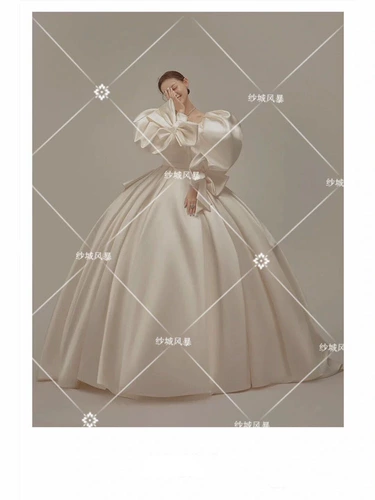Одежда подходит для фотосессий, ретро свадебное платье для влюбленных, коллекция 2021, рукава фонарики, длинный рукав