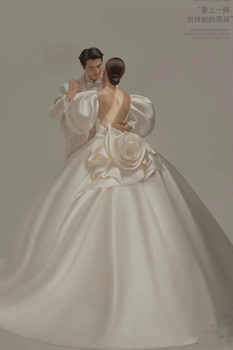 Одежда подходит для фотосессий, ретро свадебное платье для влюбленных, коллекция 2021, рукава фонарики, длинный рукав