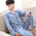 Mùa thu trung niên của cha đồ ​​ngủ nam mùa thu trung niên cotton mùa hè dài tay mùa thu mùa hè mỏng phần mùa xuân và mùa thu - Pyjama shop đồ lót Pyjama