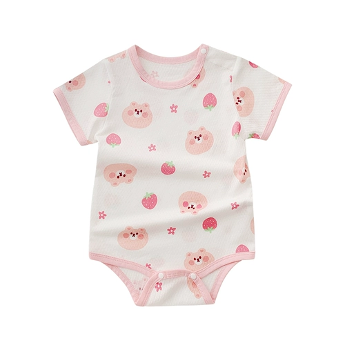 Детское летнее тонкое хлопковое боди, короткий рукав, 0-2 лет, в западном стиле