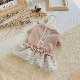 Сумка кошка, домашнее животное осень и зимняя сетчатая сетчатая юбка, французская кружевная одежда для кошек, плюшевая юбка