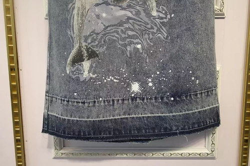 Элитная модная джинсовая юбка, высокая талия, облегающий крой, 38