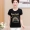 Mới mùa xuân và mùa hè ngắn tay t-shirt nữ vòng cổ phương thức bông trung niên sọc áo của phụ nữ áo sơ mi loose mẹ ăn mặc