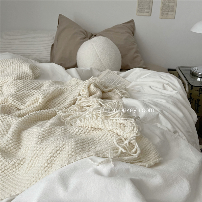 Manta de siesta de oficina con diseño de piña | Manta japonesa sencilla y versátil tipo gofre con forma de panal para aire acondicionado_voghion.com