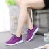 Thấp còng chân trượt mùa xuân hè mùa hè nữ đất lưới giày nhẹ giản dị giày chức năng giày của phụ nữ ren chạy giày Hàn Quốc