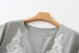 M36D mùa hè của phụ nữ 2018 mới đơn giản hoang dã tinh tế vá ren openwork ngắn tay cổ tròn T-Shirt áo phông trơn Áo phông