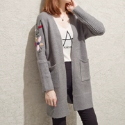 Áo len mùa xuân áo khoác nữ 2018 phụ nữ mới của Hàn Quốc phiên bản của hoang dã dài áo len áo len cardigan nữ lỏng lẻo là mỏng