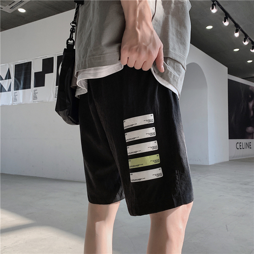 Hong Kong Style ins sports pants men's summer loose fashion brand work clothes shorts couple style versatile casual pants
