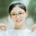 Kính gọng tròn nữ siêu nhẹ retro phiên bản Hàn Quốc bằng nhựa cận thị bằng kính gọng kính gọng tròn gọng nhỏ mặt đầy đủ với tròng kính - Kính khung