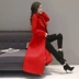 Áo len dài nữ dày áo dài 2018 mùa đông mới Hàn Quốc phiên bản của thắt lưng là mỏng trên đầu gối áo len áo khoác dạ dài nữ hàn quốc Áo Hàn Quốc