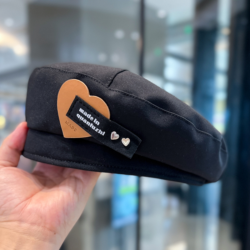 black love letter beret