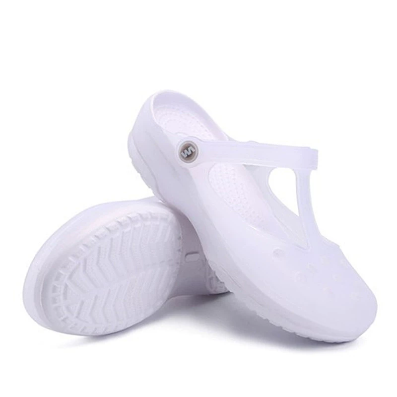 Giày y tá đế mềm - giày nhựa cho nhân viên y tá, điều dưỡng, nhân viên spa- sandal nữ nhiều màu đơn giản cho nữ - giày đế bằng cho bà bầu- Giày y tá trắng đế bằng cho nhân viên nữ 