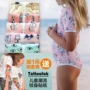 Kẻ cướp bãi biển Hà Lan UPF50 + trẻ em nữ kho báu bãi biển quần áo chống nắng quần áo cô gái áo tắm ngắn tay một mảnh bộ bikini 2 chi tiết cho bé 