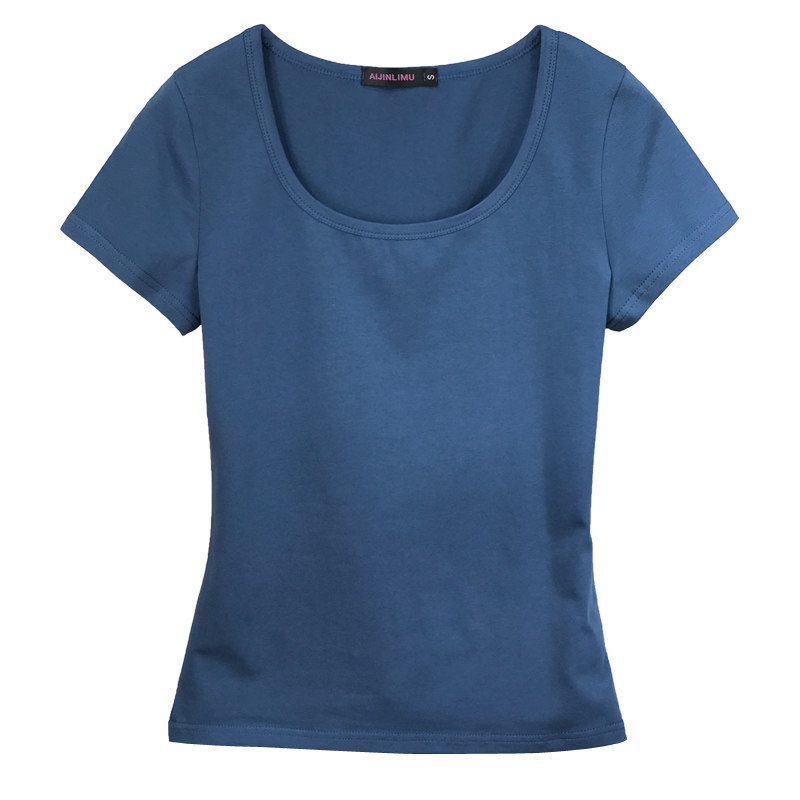 纯棉短袖T恤白底实物图