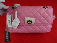 Сумка 现货正品 dkny 唐娜·卡伦 女士橘色菱格链条单肩女包 r2411510