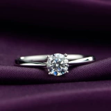 Платиновое натуральное обручальное кольцо для влюбленных, бриллиант в один карат, золото 18 карат