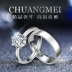 Nhẫn kim cương đôi nam nữ một cặp hôn nhân trực tiếp mở đạo cụ cưới 1 carat mô phỏng nhẫn kim cương mới