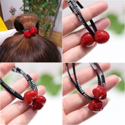 Đầu dây đeo vòng tay sử dụng kép Hàn Quốc vòng tóc nhỏ tươi và đơn giản cá tính dây tóc cao su màu đỏ ban nhạc đuôi ngựa đội đầu nữ - Vòng đeo tay Clasp