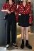 Nữ 2018 mới của sinh viên Hàn Quốc ve áo khóa tay áo voan hoa ngắn tay áo sơ mi nữ mùa thu dài tay lỏng lẻo - Áo sơ mi dài tay