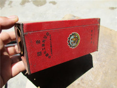 Коробка 建国早期国营商标老铁盒 腰鼓牌朱红砂盒 老商标年代收藏保真包老