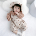 Ins2019 mùa thu mới bé cotton và quần yếm vải lanh nam và nữ bé polka dot rắm liền nhau hafu với mũ - Áo liền quần quan ao tre em Áo liền quần