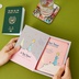 7321 Hàn Quốc thiết kế minh họa retro câu chuyện cổ tích du lịch ngắn hộ chiếu giữ nam giới và phụ nữ da cầm tay gói tài liệu ví đựng giấy tờ cá nhân Túi thông tin xác thực