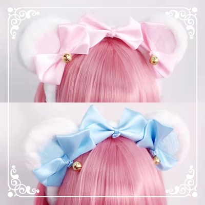 taobao agent Small bell, realistic cute plush Japanese hair accessory, Lolita style
