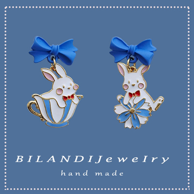 taobao agent Rabbit, brand earrings, cat, Lolita style, 2 carat