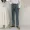 Với thắt lưng chic đơn giản phong cách Hàn Quốc mùa thu đông retro rửa quần jeans xanh nhạt thẳng eo cao quần tây nam quần áo nam mùa hè