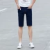 Màu xanh đậm jeans mùa hè người đàn ông mỏng của quần jeans nam thẳng giản dị mát denim cắt quần short