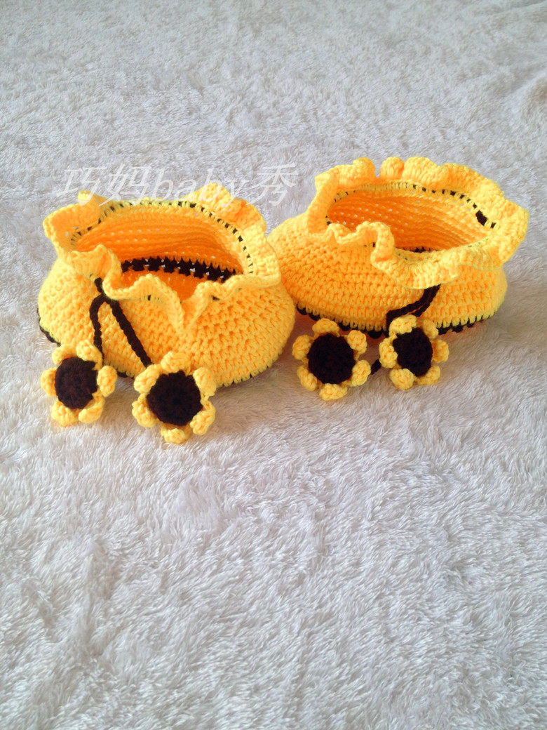 2017冬季热卖宝宝连脚棉裤手工布鞋婴儿编织鞋童鞋 毛线鞋 女童鞋