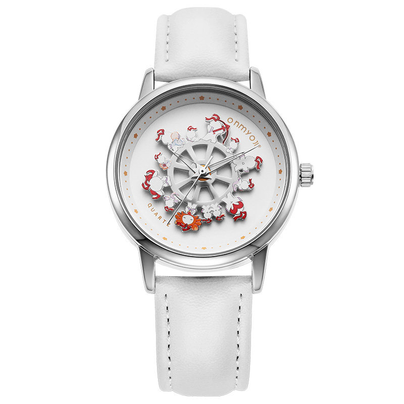 Tijd Schoonheid Yin Yang Leraar Co branded Leuke Meisje kinderen 360 Wiel Geluk Constellation Quartz Horloge Vrouwen_voghion.com