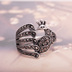 Châu Âu và Hoa Kỳ khí quyển chỉ số nhẫn ngón tay phụ nữ cá tính retro con công kim cương nhẫn thời trang người nhẫn trang sức nhẫn cặp Nhẫn