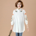 2019 xuân hè mới văn học retro cotton và vải lanh thêu dài của phụ nữ áo sơ mi dài tay thêu kích thước lớn - Áo sơ mi sơ mi đẹp Áo sơ mi