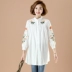 2019 xuân hè mới văn học retro cotton và vải lanh thêu dài của phụ nữ áo sơ mi dài tay thêu kích thước lớn - Áo sơ mi áo sơ mi kẻ nữ Áo sơ mi